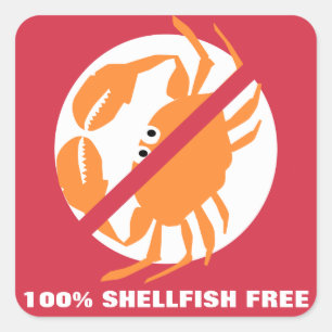 100% schelpdiervrij alarm gepersonaliseerde rode k vierkante sticker