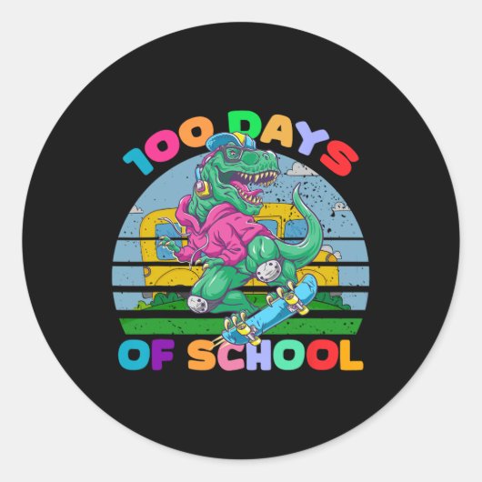 100 schooldagen 100e schooldag 100 schooldagen SC Ronde Sticker (Voorkant)