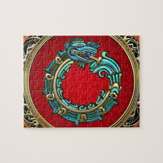 [100] Serpent God Quetzalcoatl [Jade] Legpuzzel (Horizontaal)
