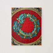 [100] Serpent God Quetzalcoatl [Jade] Legpuzzel (Verticaal)