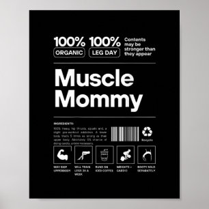 100% Spiermoeder - Bodybuilding Fitnessstudio Fit Poster