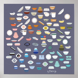 100 stukken Pyrex - Lila Poster