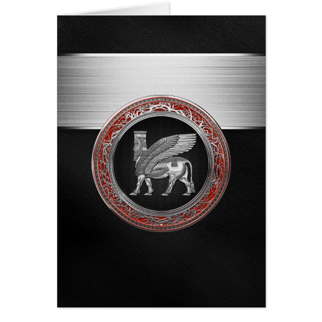 [100] Taureau ailé assyrien - Lamassu argenté (Devant)