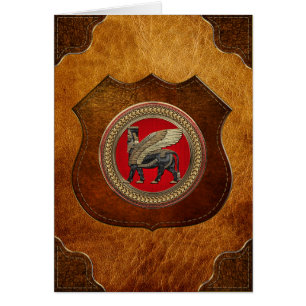 [100] Taureau ailé assyrien : or et lamassu noir