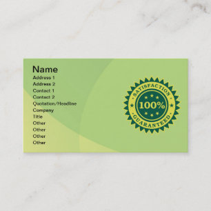 100% Tevredenheid Gegarandeerde Sticker Zakelijke Visitekaartje