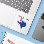 100% Texaussie Custom-Cut Vinyl Sticker (Laptop met iPhone)
