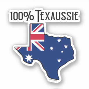 100% Texaussie op maat gemaakte vinyl sticker