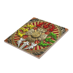 [100] Tibetan Dubbele Dorje Mandala Tegeltje