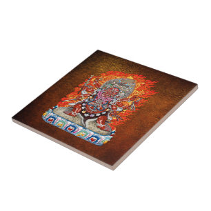 [100] Tibetan Thangka - Wrathful Deity Hayagriva Tegeltje