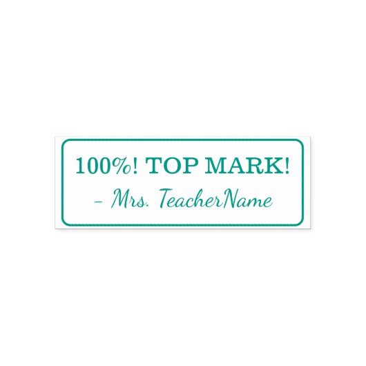 "100%! TOP MARK!" Rubberstempel Zelfinktende Stempel (Design)