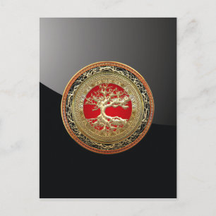[100] Treasure Trove: Celtic Tree of Life [Gold] Briefkaart