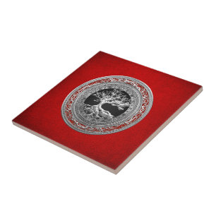 [100] Treasure Trove: Celtic Tree of Life [Silver] Tegeltje