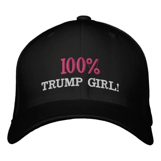 "100% TRUMP GIRL" geborduurd Pet (Voorkant)