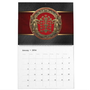 [100] Twee gouden nieren met een levensboom Kalender
