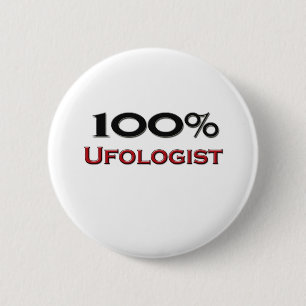 100 % ufoloog ronde button 5,7 cm