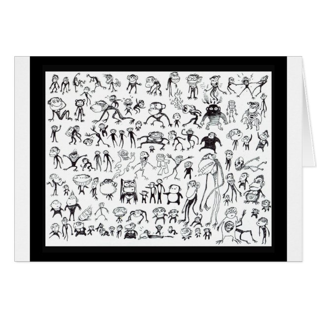 100 Ugly Monkeys-kaart (Voorkant Horizontaal)