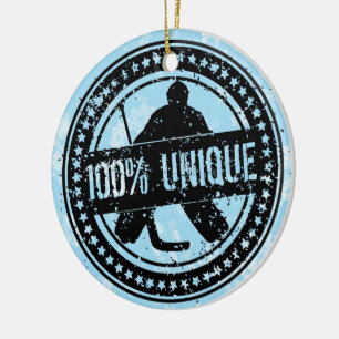 100% unieke Hockey Goalie-kerstversiering Keramisch Ornament