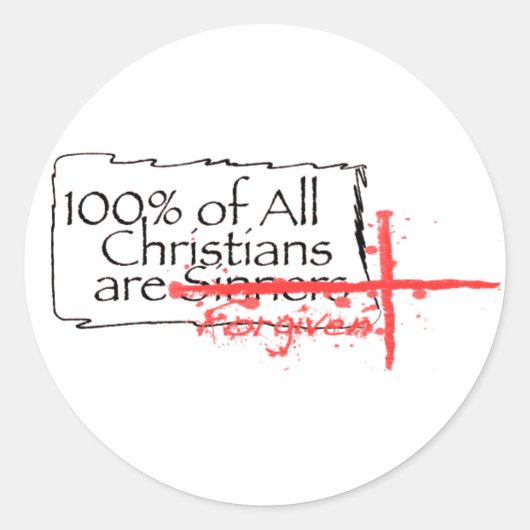 100% van de christenen ronde sticker (Voorkant)