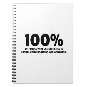 100% van de mensen die statistieken gebruiken, zij notitieboek
