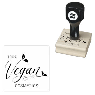 100% vegan cosmetica Creative Vegan Logo Rubberstempel