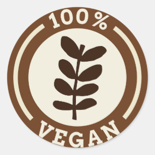 100% Vegan Ethical Kind Living Duurzaam Ronde Sticker