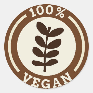 100% Vegan Ethical Kind Living Duurzaam Ronde Sticker