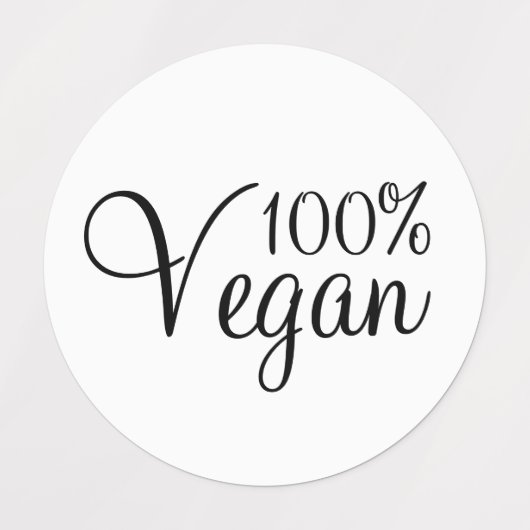 100% Vegan Labels (Design 1)