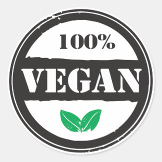 100% VEGAN RONDE STICKER