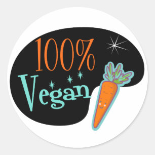 100 % Vegan Ronde Sticker