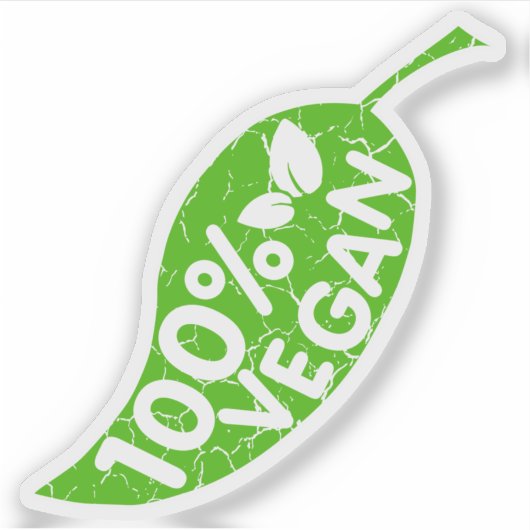 100% Vegan, Sticker (Voorkant)