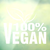 100% Veganistisch, op planten gebaseerd,  Raamsticker (Vel 3)