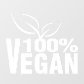 100% Veganistisch, op planten gebaseerd,  Raamsticker (Vel)