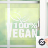 100% Veganistisch, op planten gebaseerd,  Raamsticker (Huis)