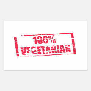 100% vegetariër rechthoekige sticker
