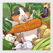 100% veggie gelukkig cavia met wortel raamsticker (Vel)