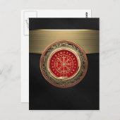 [100] Vegvisir - Viking Gold Magic Runass Briefkaart (Voorkant / Achterkant)
