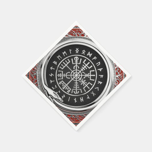 [100] Vegvisir - Viking Silver Magic Runass Servet (Hoek)