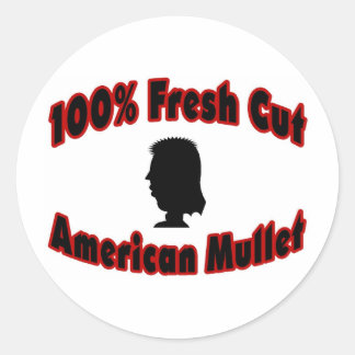 100% verse gesneden Amerikaanse Mullet Ronde Sticker