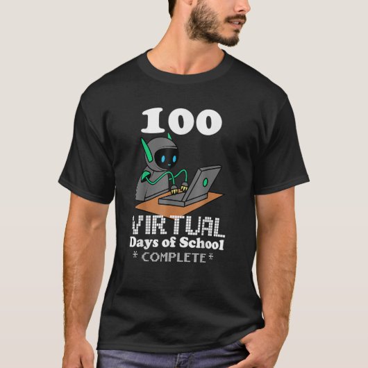 100 virtuele dagen van e-learning op afstand t-shirt (Voorkant)