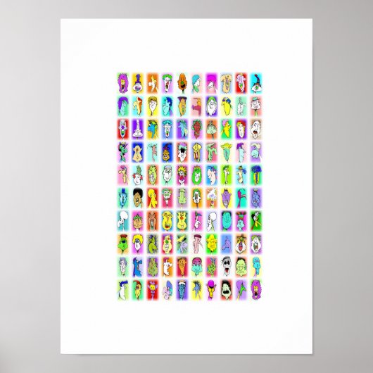 100 Visages Rigolos : Affiche (Devant)
