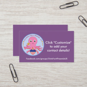 100 Visitekaartjes octopus voor een preemie US