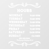 100%  Winkeluren Venster Cling Raamsticker (Vel)