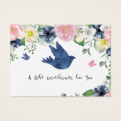 100 x Certificats cadeaux LOGO d'affaires Floral b (Devant)