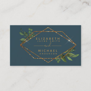 100 x Greenery Gold Wedding Enclosure - Creditcard Visitekaartje