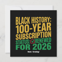 100-Year Black History Subscription Status Renewed Kaart