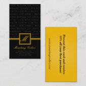 100 Yellow Make Up Words Artist Carte de visite (Devant / Derrière)