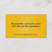 100 Yellow Make Up Words Artist Carte de visite (Dos)