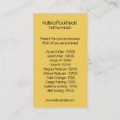 100 Yellow Retro Nail Technician Visitekaartje (Achterkant)