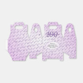 100 Yrs Centenarian Verjaardagsfeestje Paarse/wit Bedankdoosjes (Uitgevouwen)