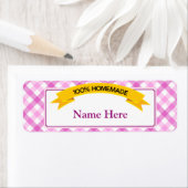 100% zelfgemaakt voedseletiket - roze etiket (Insitu)